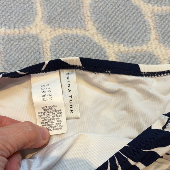 Trina Turk Navy and White Bikini Bottom - Picture 2 of 3